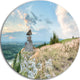 View Tower On Hill Panorama, Landscape Round Wall Art, 23"