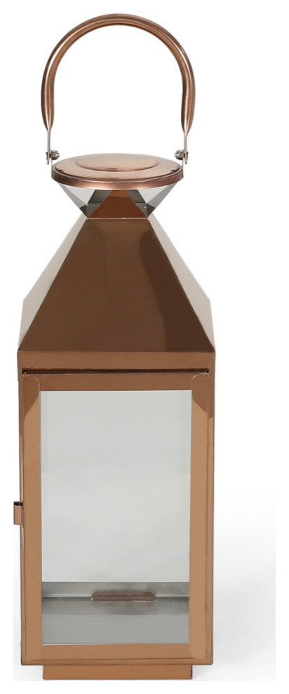 Roxanne Stainless Steel Lantern Set, Rose Gold