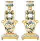 Shabbat Candlestick (2-Piece Set) Hand-Painted  Gold-Plated Pewter