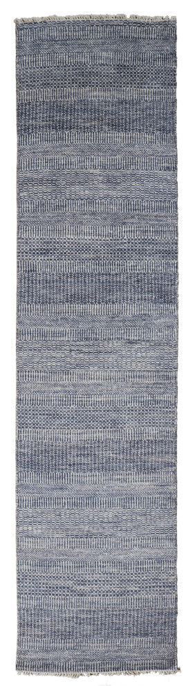 Caldecott Classic Striped Rug, Navy Blue, 2'6"x12'