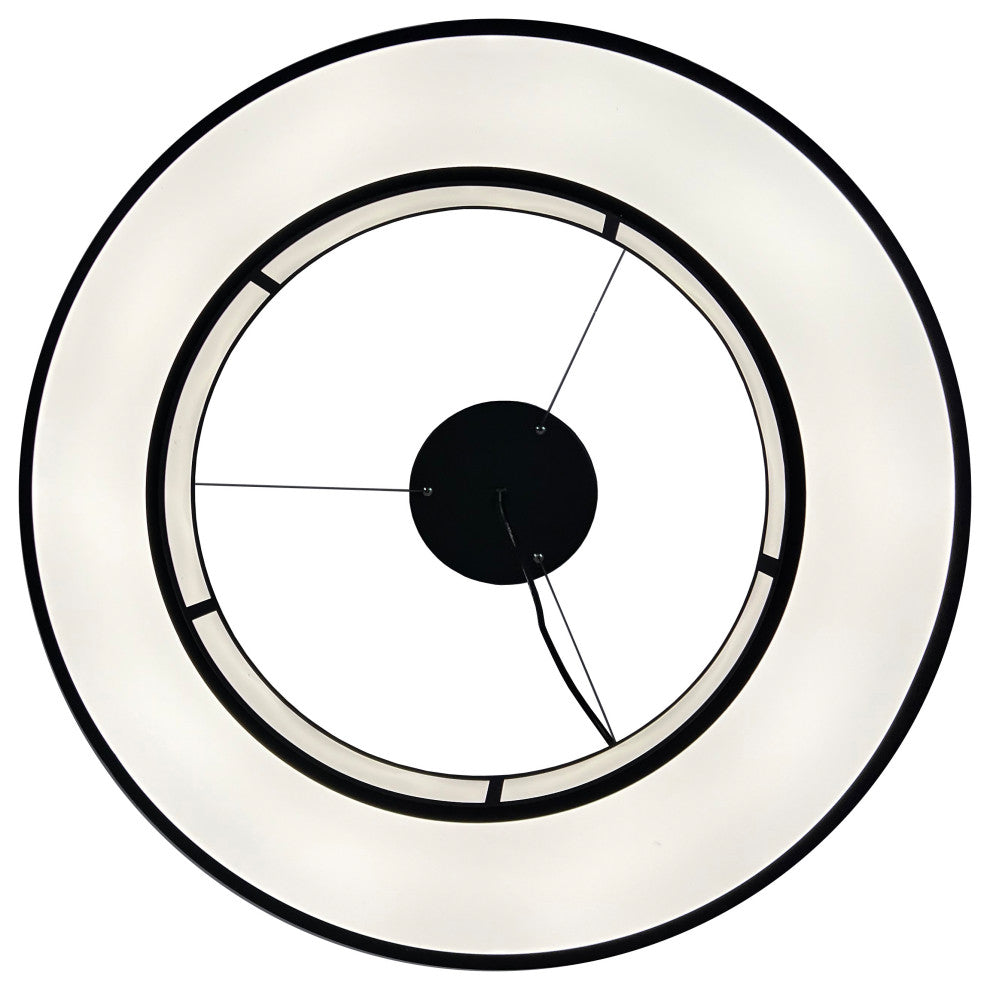 Chalim 72-Watt Integrated LED Black 32" Circular Chandelier
