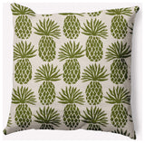 18" x 18" Pineapple Stripes Indoor/Outdoor Polyester Throw Pillow, Olive