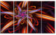 Red Purple Colorful Fractal Design, Floral Canvas Art Print, 48"x28", 4 Panels