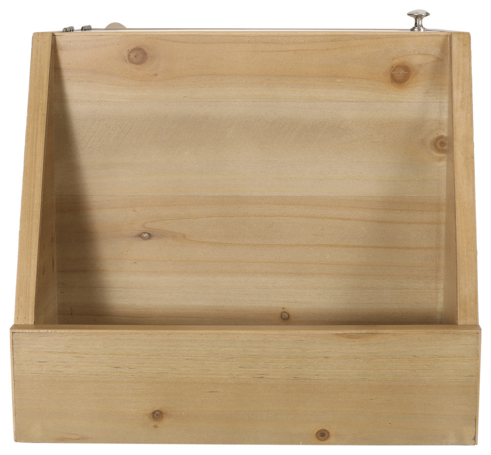 Barrere Contemporary End Table with Hutch, Natural and White
