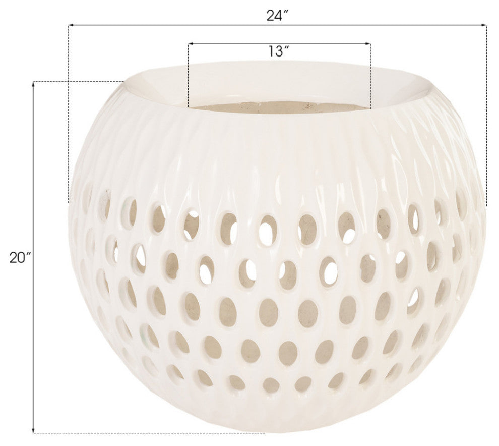 Breathe Planter, Gel Coat White