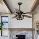 52 in 5 Blades Ceiling Fan with Remote Control in Matte Black