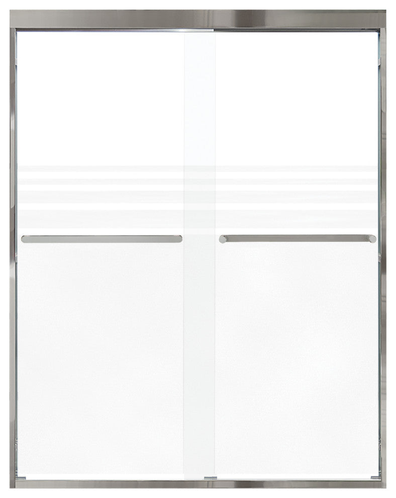 Frederick 47 in. W x 70 in. H Shower Door in Polished Chrome with Frosted Glass