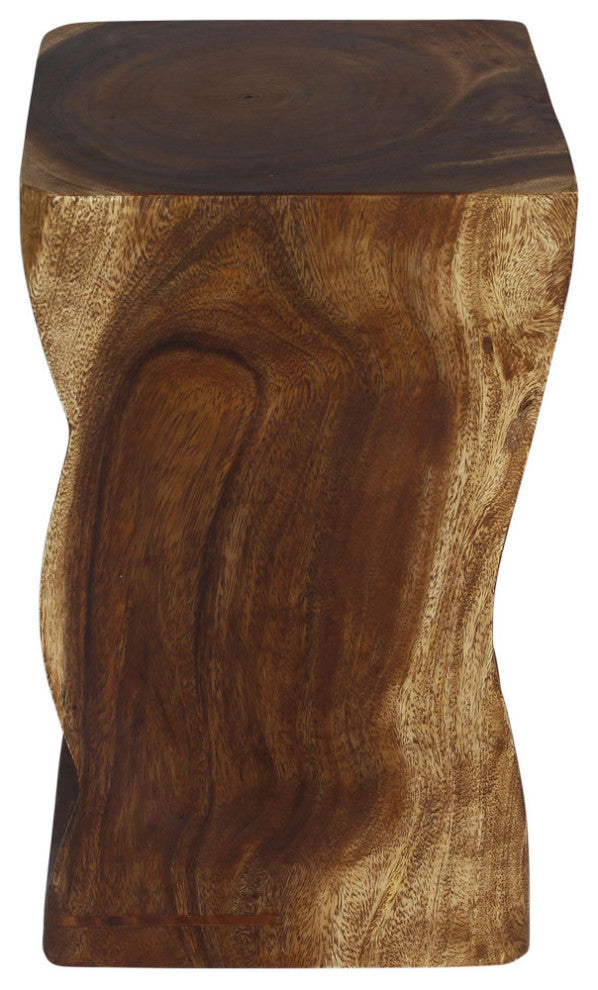 Haussmann Wood Natural Stool End Table 12 In Sq X 20 In High Walnut Oil