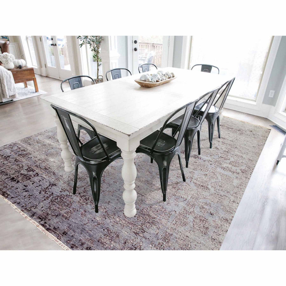 Silver Gray Wool and Silk Hand Knotted Persian Tabriz Design Rug, 8'10"x11'9"