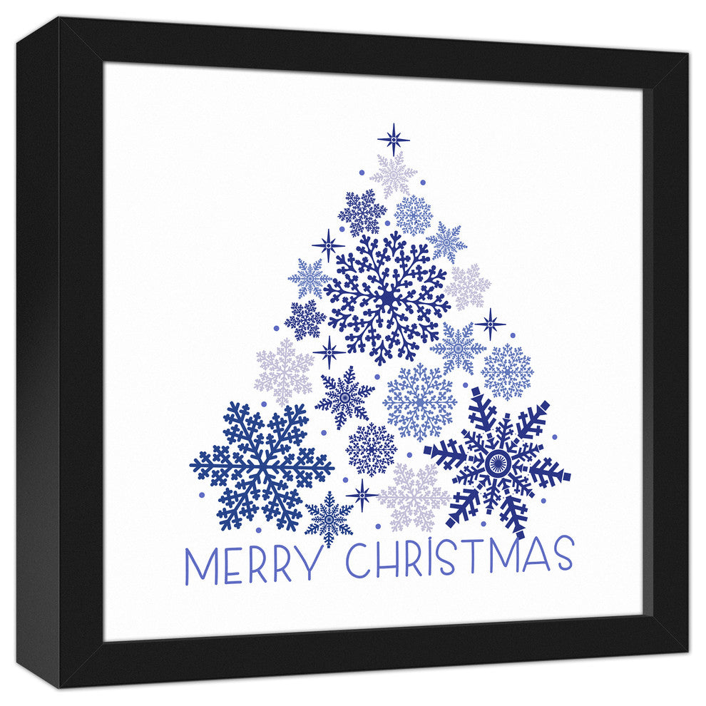 Snowflake Tree 12x12 Black Framed Canvas