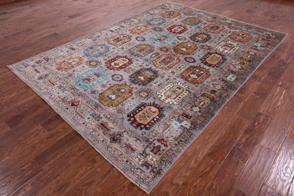 6' 8" X 9' 5" Fine Turkmen Ersari Hand-Knotted Wool Rug - Q12392