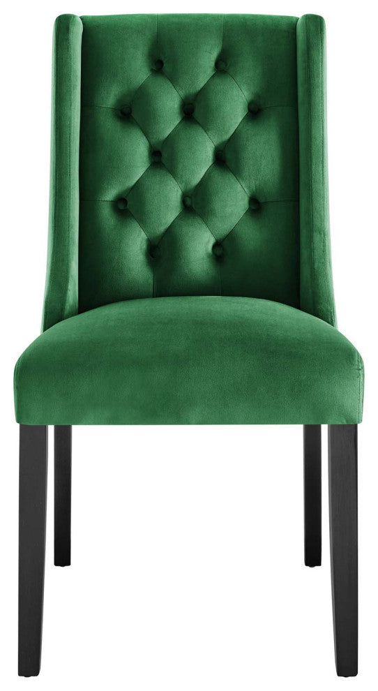 Baronet Performance Velvet Dining Chairs, Set of 2, Emerald