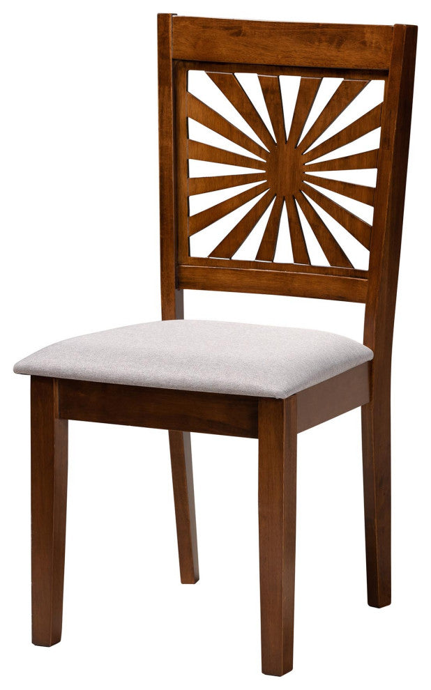Loni Dining Collection, Gray/Walnut Brown, 6-Piece Dining Set
