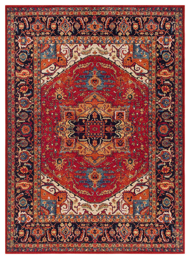Serapi Traditional Dark Red, Black Area Rug, 2'x3'