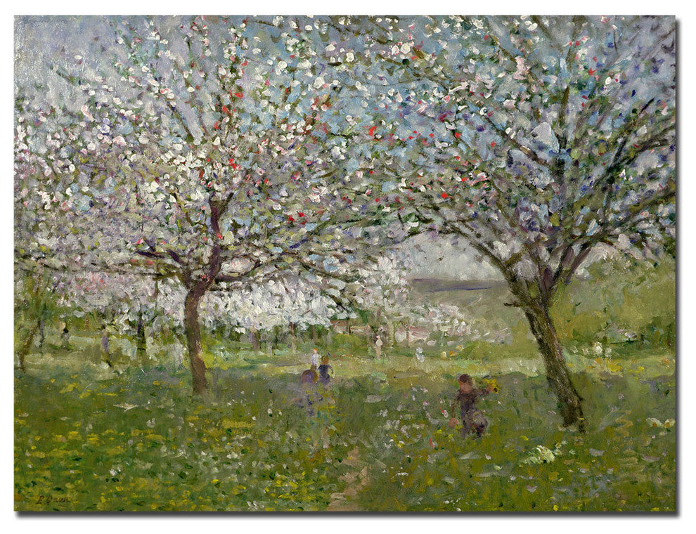 'Apple Trees in Flower' Canvas Art by Ernest Quost
