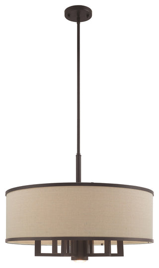 Livex Lighting 6 + 1 Light Pendant Chandelier, Bronze