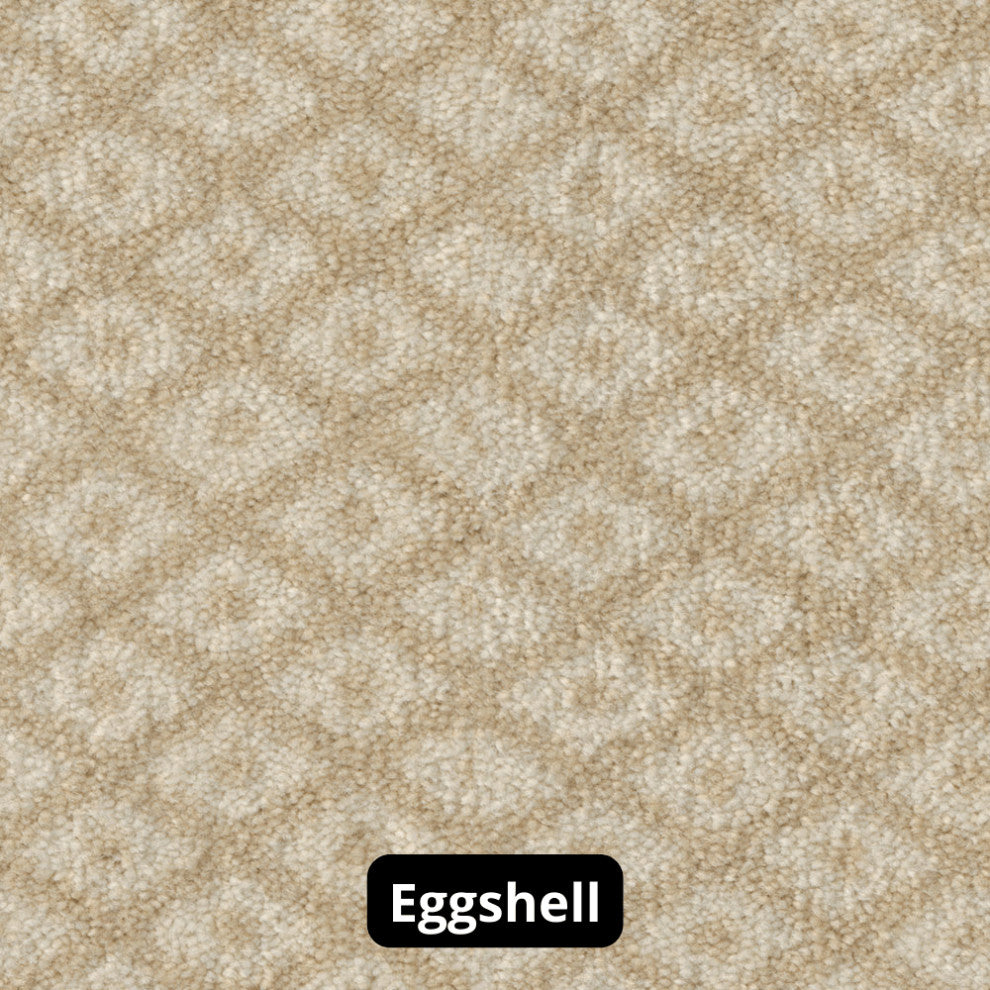 Diamond Pattern 3/8 Thick Indoor Area Rug Carpet, Eggshell, 10x10