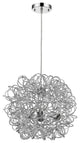 Mingle 3-Light Polished Chrome Pendant With Faceted Chrome Aluminum Wire Shade