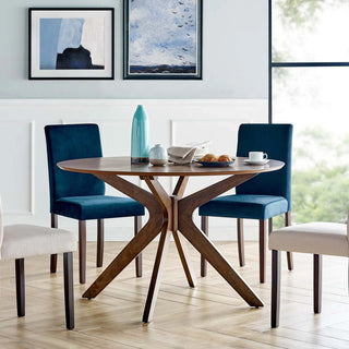 Crossroads 47" Round Wood Dining Table EEI-3847-WAL