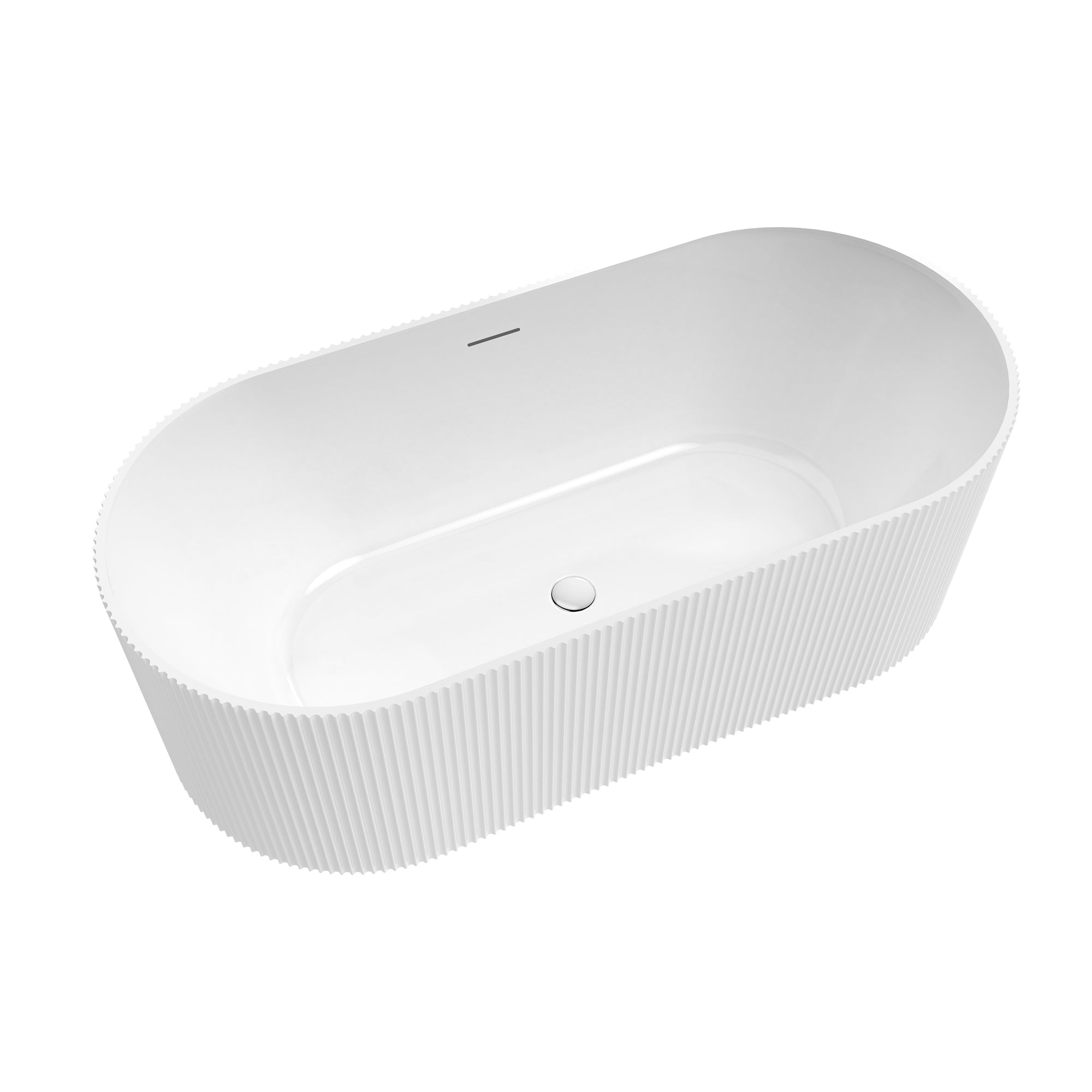 Linyi Freestanding Acrylic Soaking Bathtub, White, 59.1"l X 31.5"w