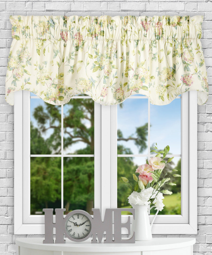 Abigail 70" x 17" Lined Scallop Valance, Multi