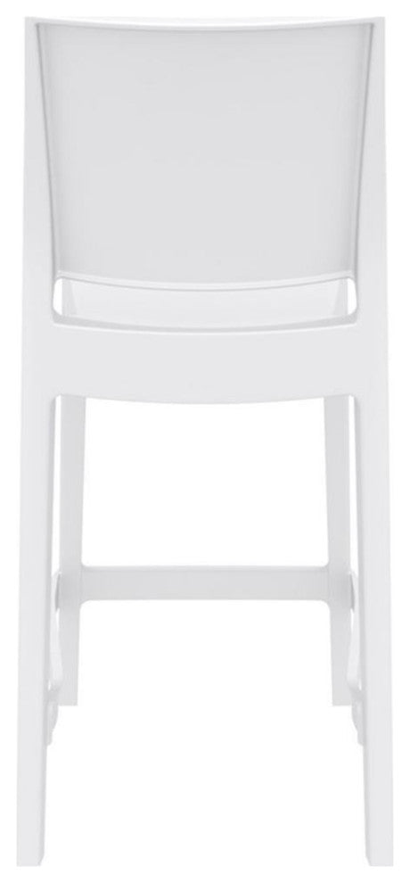 Home Square Resin 29.5" Barstool in White - Set of 2
