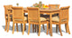 7-Piece Teak Set, 71" Rectangle Table, 6 Giva Chairs, Sunbrella Cushion, Capri