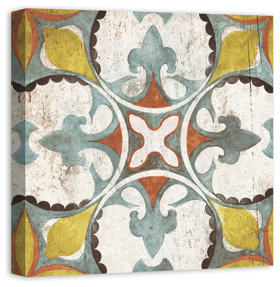 Moroccan Tile Pattern 24x24 Canvas Wall Art