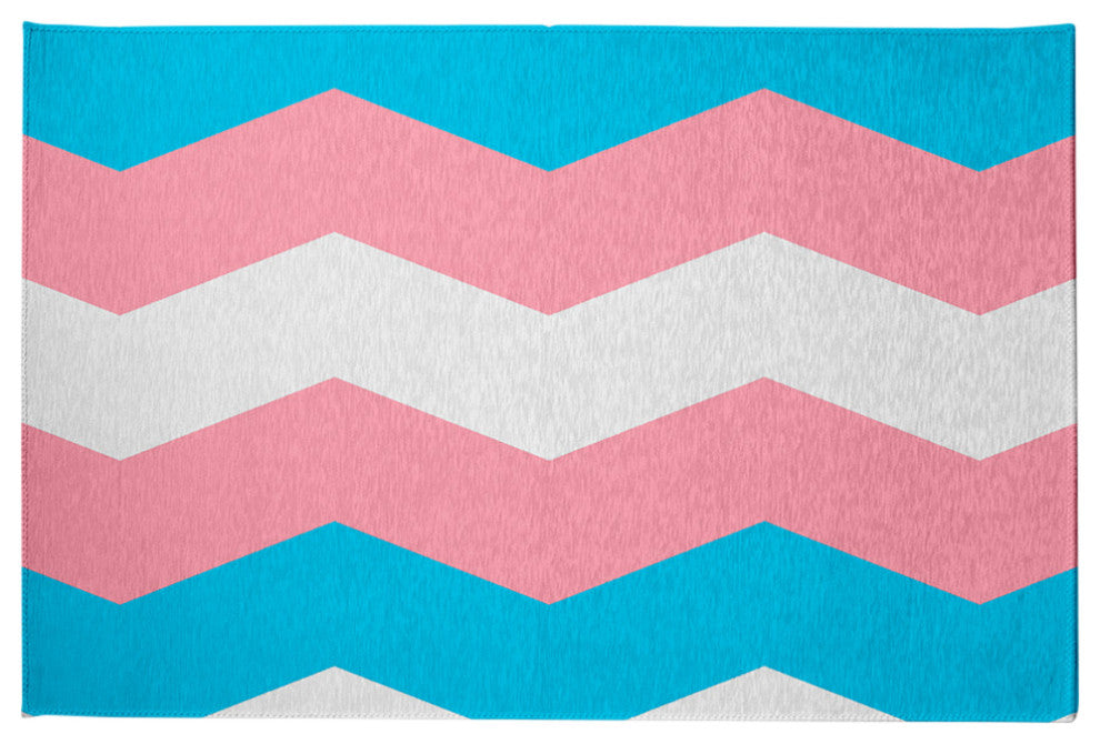 Transgender Chevron Chenille Rug, Transgender Chevron, 2'x3'