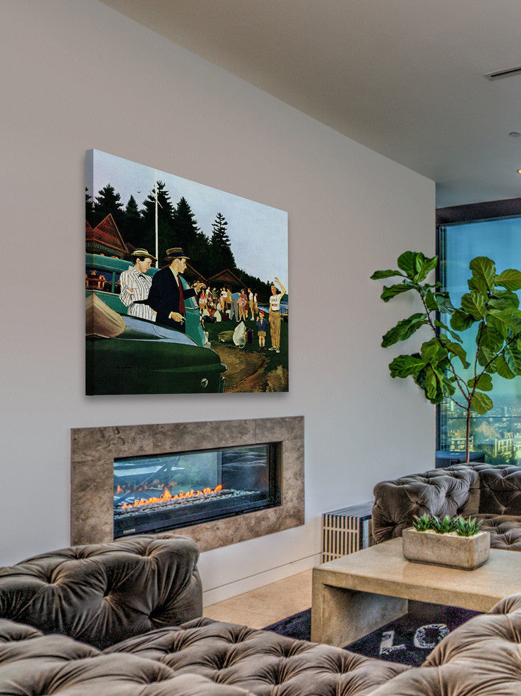 "First Day at Camp" Painting Print on Canvas by George Hughes