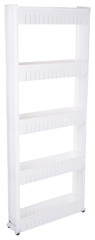 Slim Slide Out Storage Tower with Wheels by Lavish Home, 5-Tier