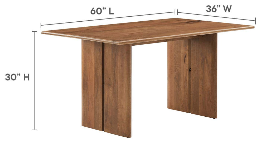 Amistad 60" Wood Dining Table - Walnut