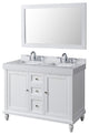 48" Classic Double Exclusive Bath Vanity, White and Mirror