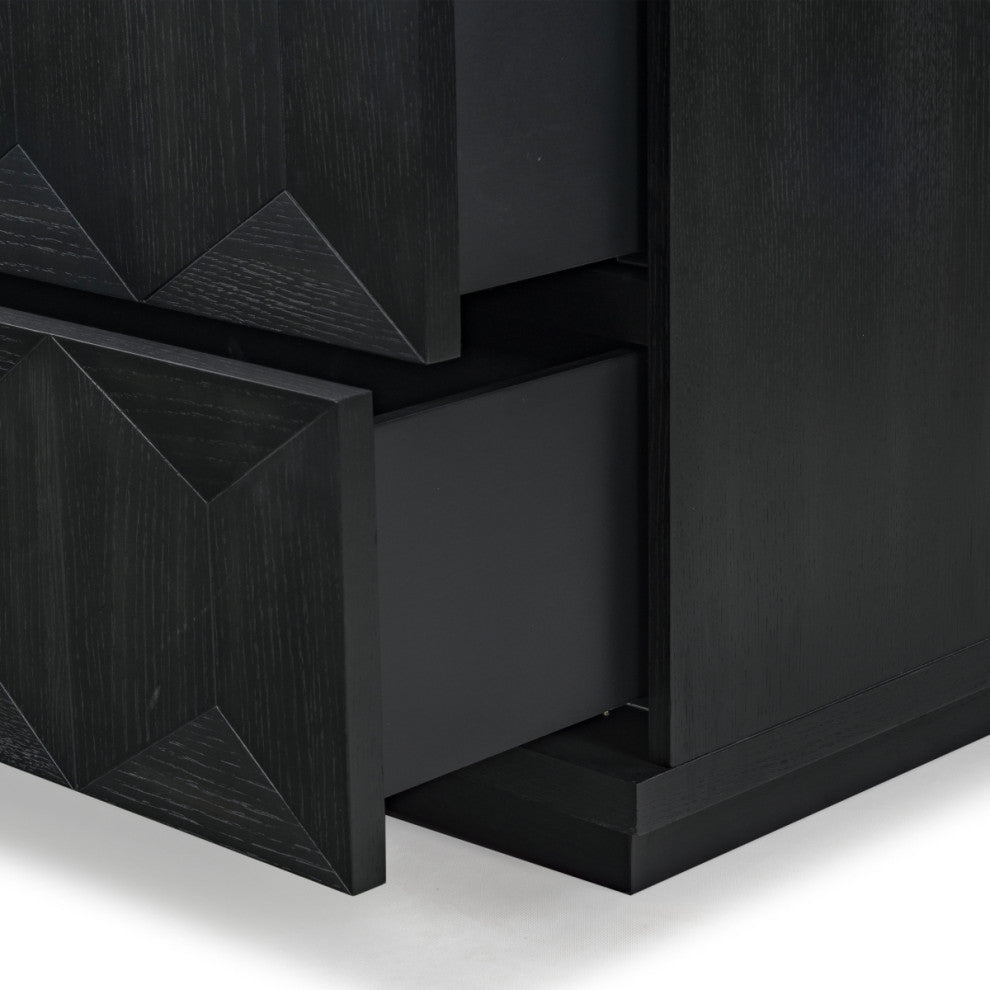 Safavieh Couture Deziree Wood 6 Drawer Dresser, Black