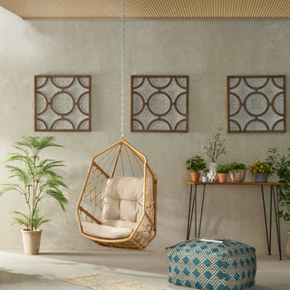 Mesena Outdoor/Indoor Wicker Hanging Chair with 8 Foot Chain (NO STAND)