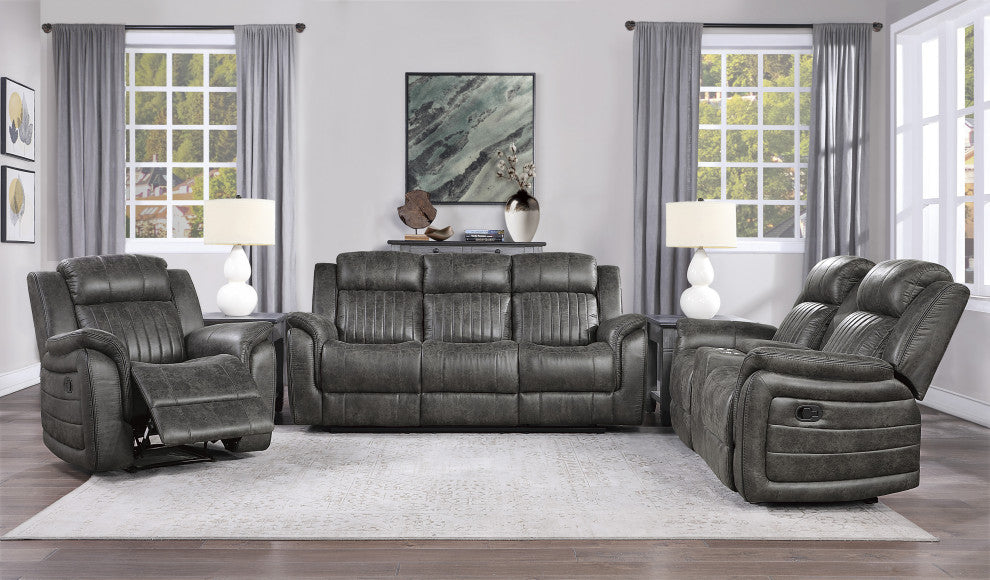 Spivey Manual Reclining Sofa Collection, Double Reclining Sofa