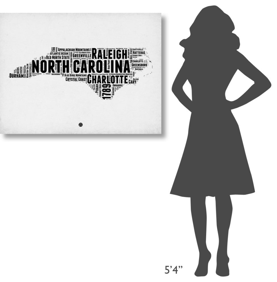 "North Carolina Word Cloud 2" Fine Art Print