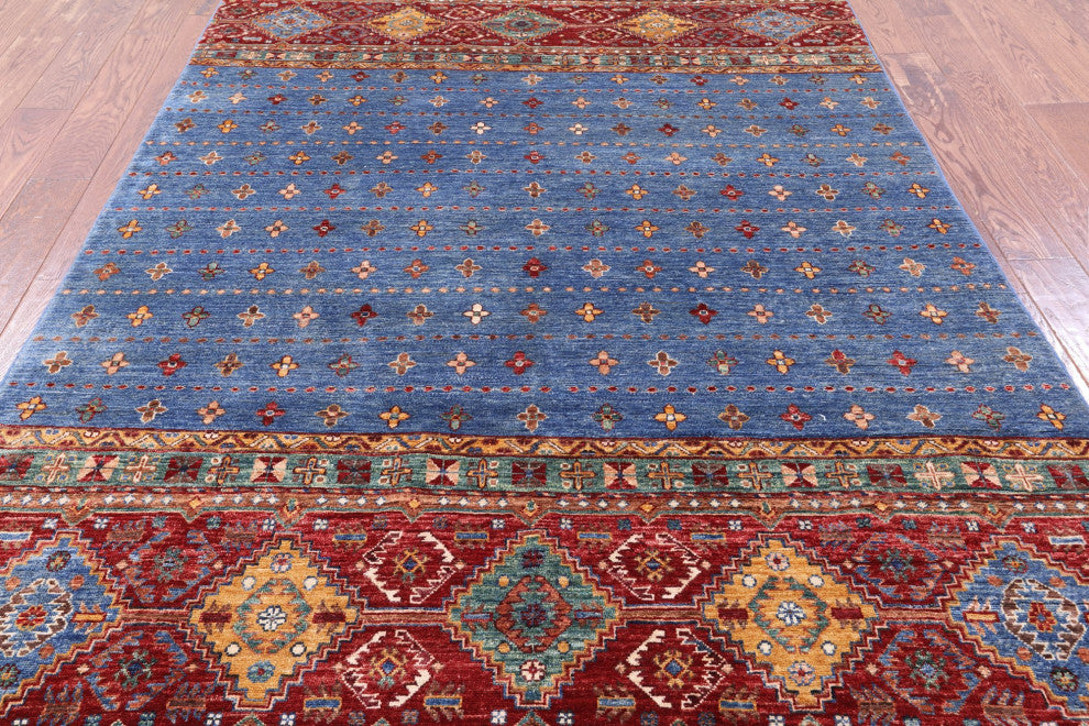 5' 7" X 8' 6" Super Kazak Khorjin Handmade Wool Rug Q7642