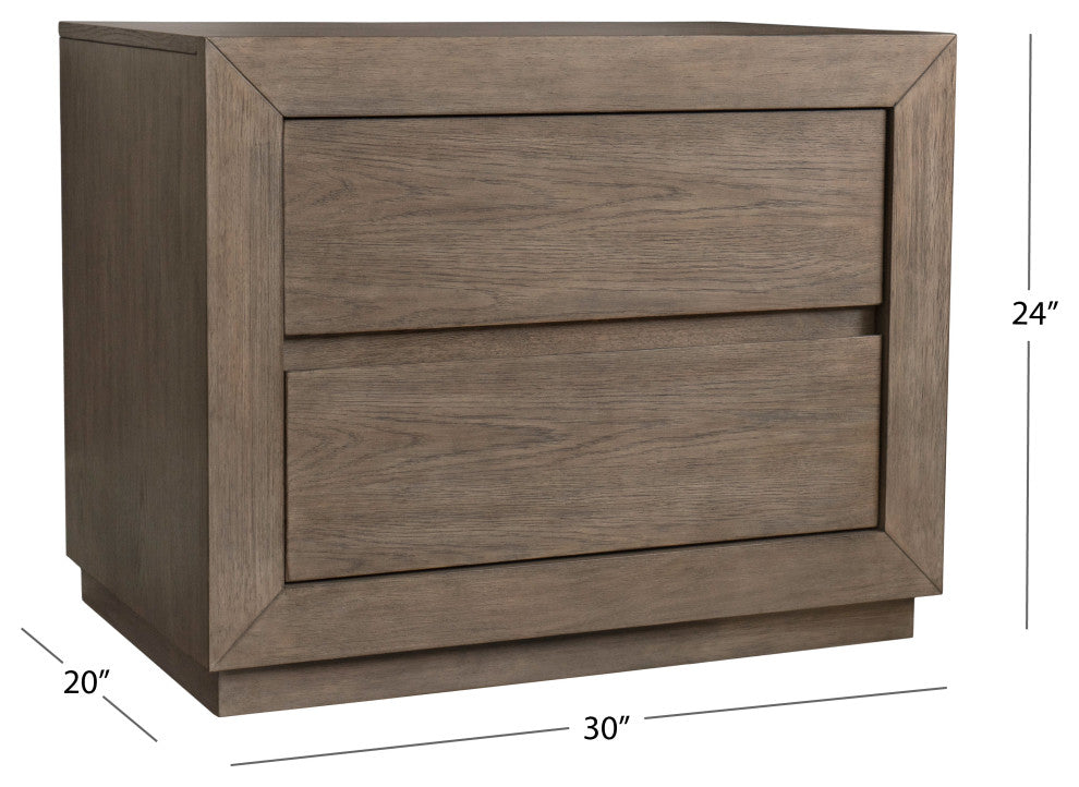 Resto Weathered Gray 2 Drawer Nightstand, Queen