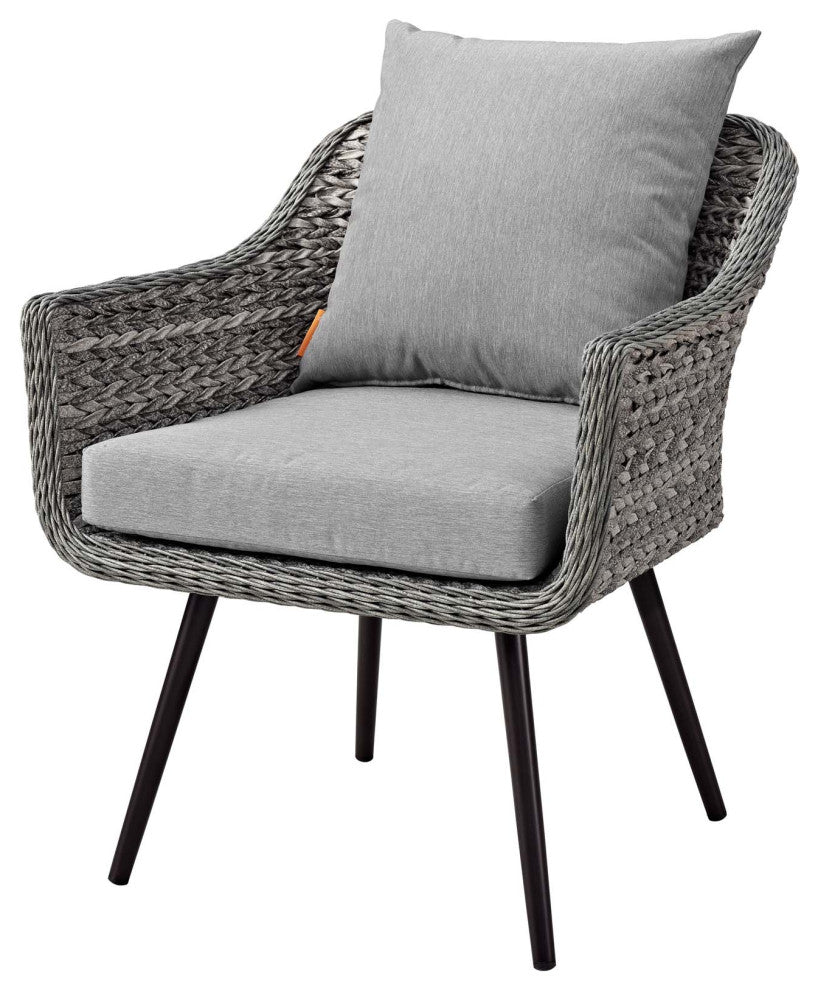 Outdoor Patio Furniture Lounge Sofa and Chair Set, Aluminum Rattan, Grey Gray