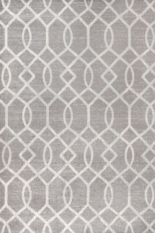 Asilah Ogee Fretwork Area Rug, Dark Gray/Cream, 8 X 10