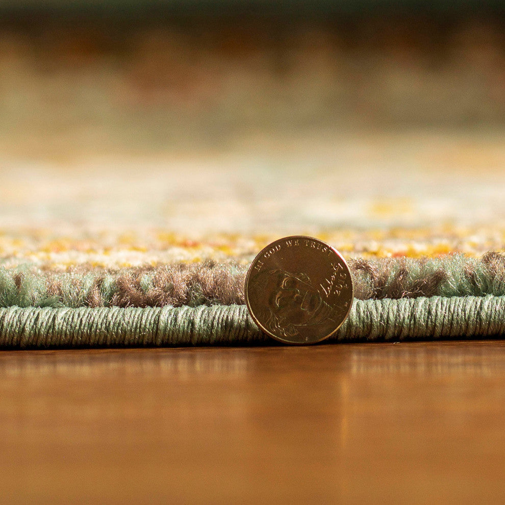 Taylors Traditional Agra Rug - Teal - 5' 3" X 7' 3"