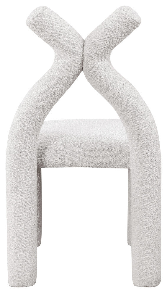 Xena Boucle Fabric Upholstered Accent/Dining Chair, Cream