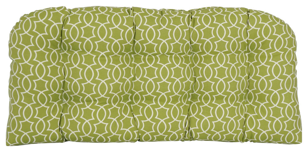 42"X19" U-Shaped Patterned Polyester Tufted Settee/Bench Cushion, Titan Kiwi