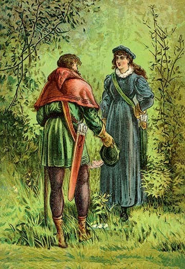 Robin Hood and Maid Marian - Gallery Wrapped Canvas Art 28" x 42"