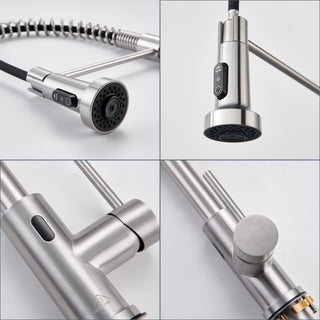 3-Mode Single Handle Pull-Down Sprayer Kitchen Faucet with Touchless Sensor, Brushed Nickel