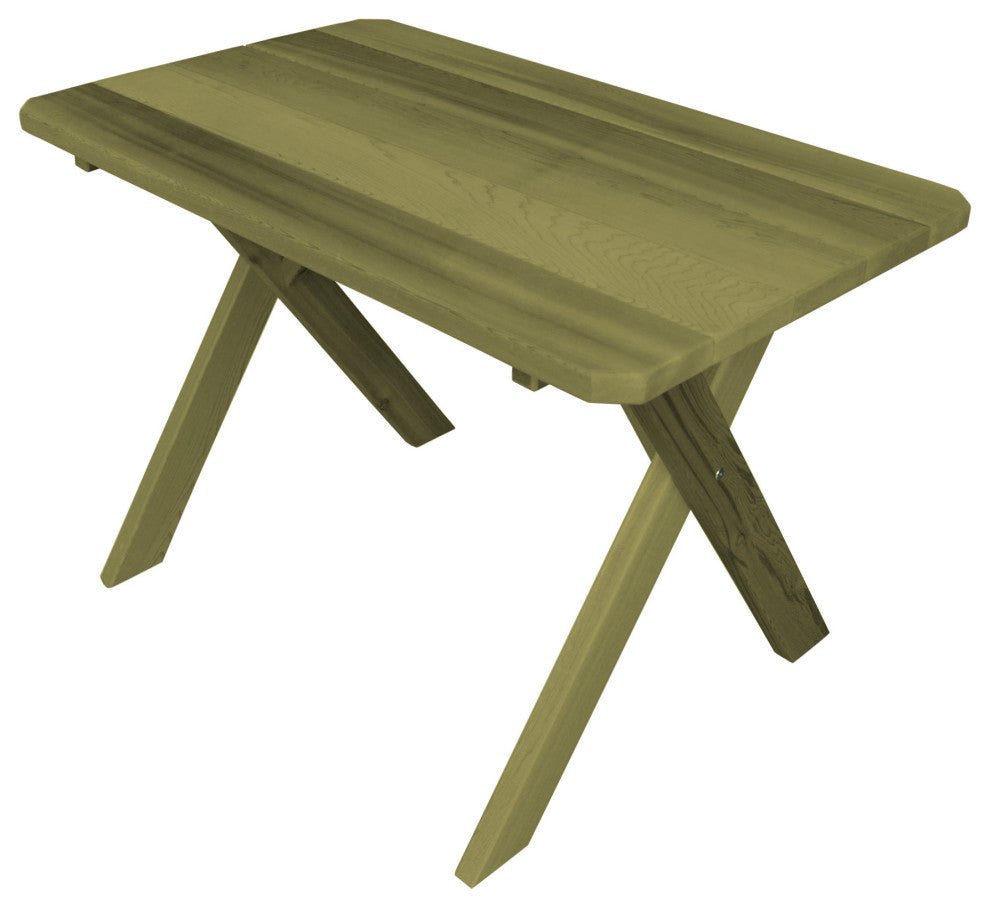 Cedar Cross-Leg Table, Linden Leaf Stain, 4 Foot