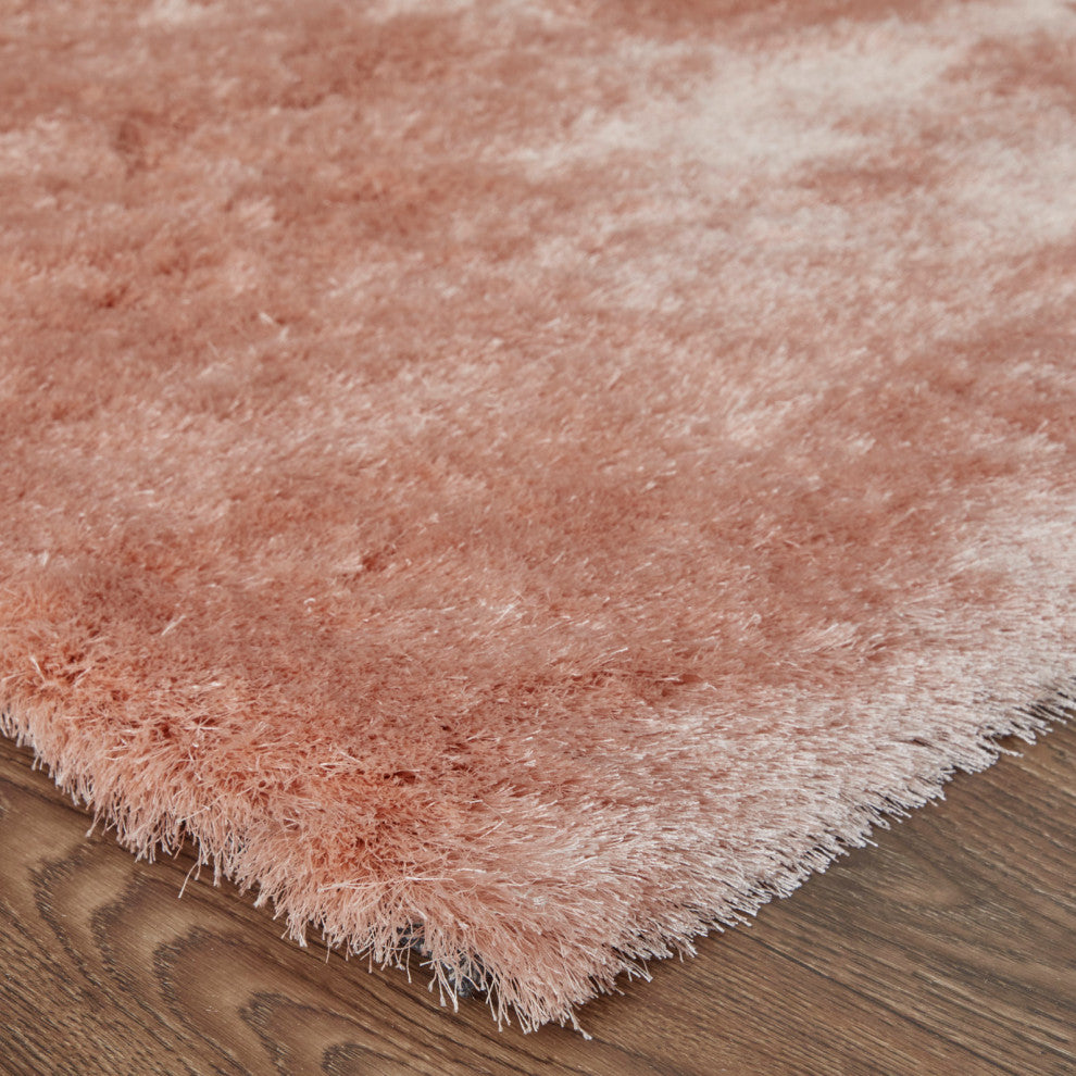 Weave & Wander Armada Plush Shag Rug, Blush, 2'6"x6'