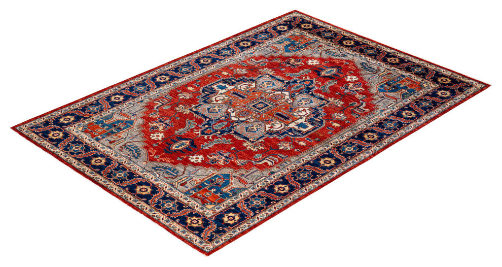 Serapi, One-of-a-Kind Hand-Knotted Runner Rug  - Orange, 6'0"x8'7"
