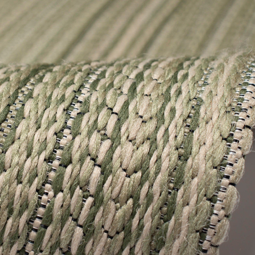 Miranda Tweed Stripe Indoor/Outdoor Rug Green 1'11"x7'6"